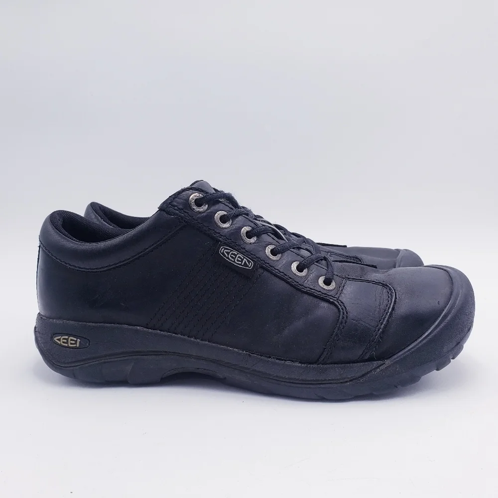 Keen Men's Austin Low Top Hiking Shoe Waterproof Black Leather Size 11.5‎